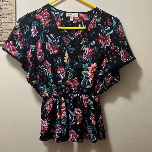 Monteau floral blouse size L - Picture 1 of 6